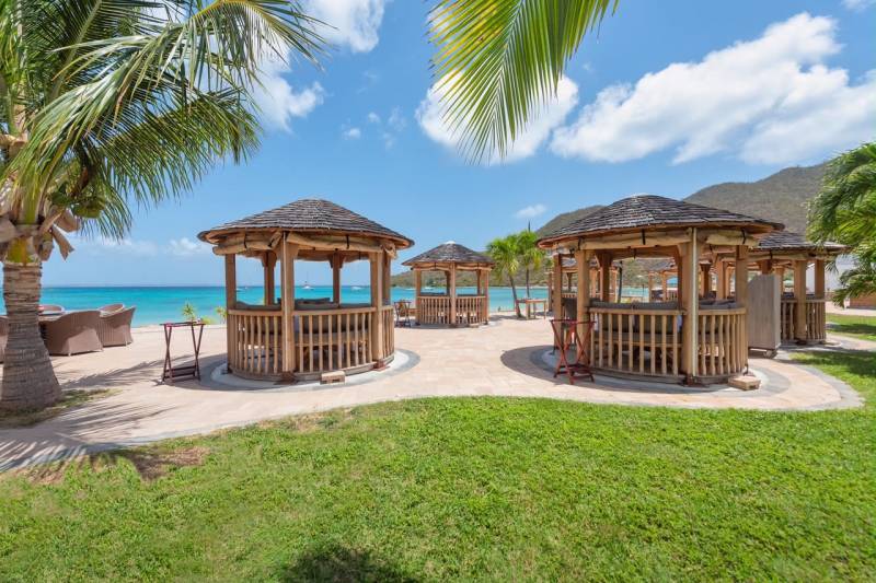 Gourmet restaurant on the beach on the island of Saint Martin