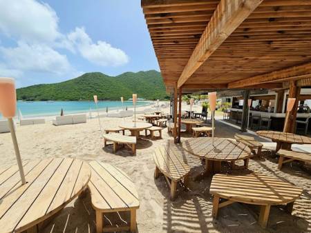 Relax at the Beach House in Saint Martin with Cocktails, DJ Sets, and feet-in-the-sand lounge vibes
